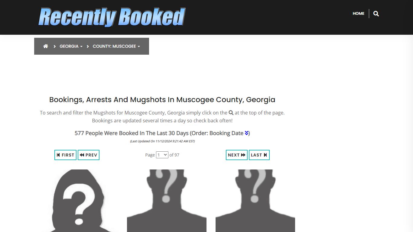 Bookings, Arrests and Mugshots in Muscogee County, Georgia