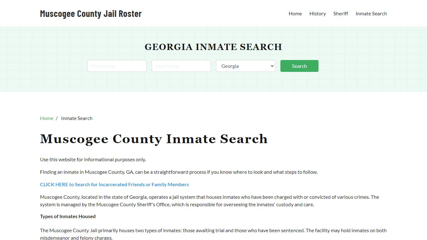 Muscogee County, GA Detainee Lookup